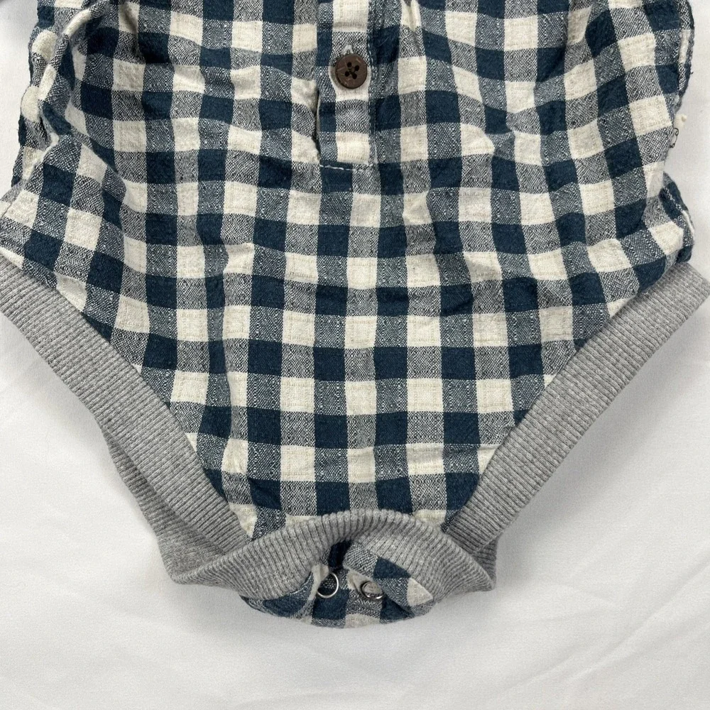 Me & Henry‎ One Piece Baby Toddler 9-12M Blue Plaid Preppy Long Sleeve Dressy